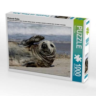 CALVENDO Puzzle Winkende Robbe | 1000 Teile Lege-Größe 64x48cm Foto-Puzzle für glückliche Stunden