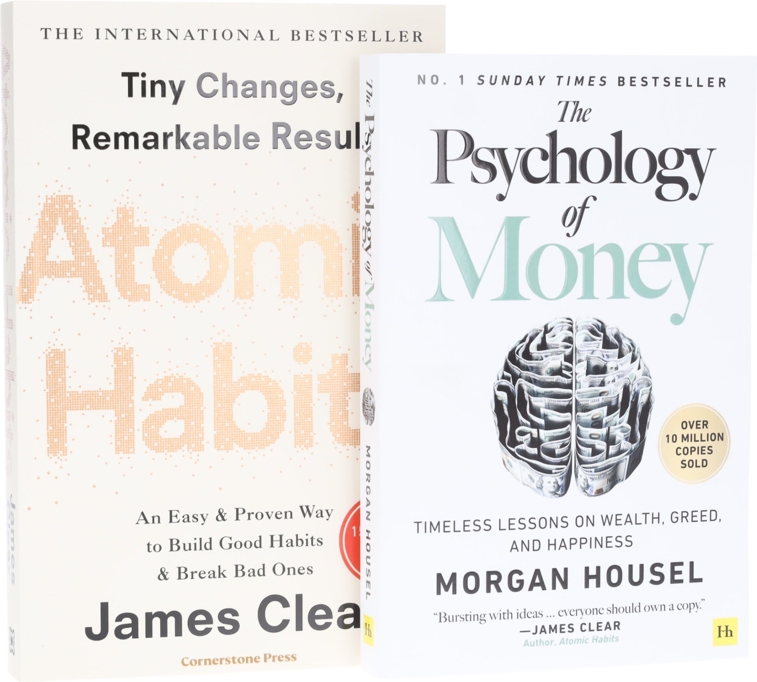 Atomic Habits by James Clear and The Psychology of Money by Morgan Housel: 2 Books Collection Set - Non Fiction - Paperback Various