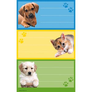 Herlitz Buchetiketten 830216, Tiere, 80 x 40mm, 9 Etiketten, 9 Stück