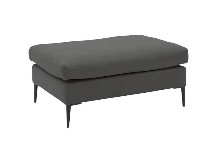 Trendmanufaktur Hocker Aurora, Dunkelgrau, Metall, rechteckig, 100x43x69 cm, Made in EU, Stoffauswahl, Wohnzimmer, Hocker, Sitzhocker