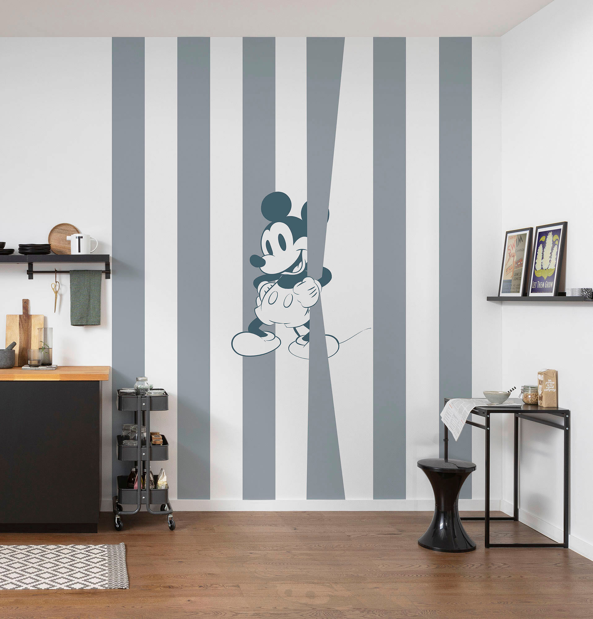 Vliestapete KOMAR "Digitaldruck Vlies - Mickey Offbeat - Grösse 200 x 250 cm", bunt (bunt, grau, weiß), B:200m L:250m, Vlies, Tapeten, Vliestapete, Kinderzimmer bunt, grau, weiß B/L: 200m x 250m, Rollen: 1