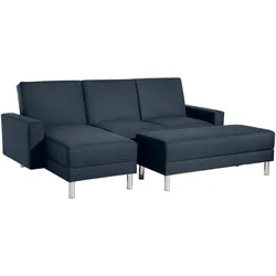 FUNKTIONSSOFA mit Hocker Katryna Flachgewebe blau