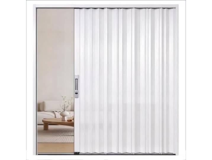 Akkordeon-Falttür Ohne Bohren, Schiebetüren Aus Aluminiumlegierung Ausziehbarer Raumteiler, Geräuscharm, For Eingangsbereich/Speisekammer/Dachboden(LEFT_120X200CM)