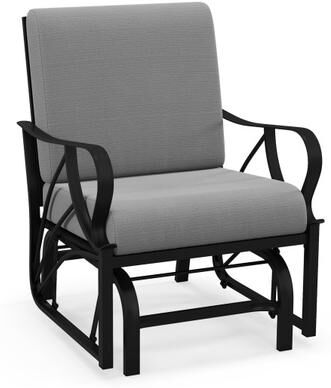 Costway Patio Glider Rocking Chair with Thick Cushion and Curved Armrest-Gray