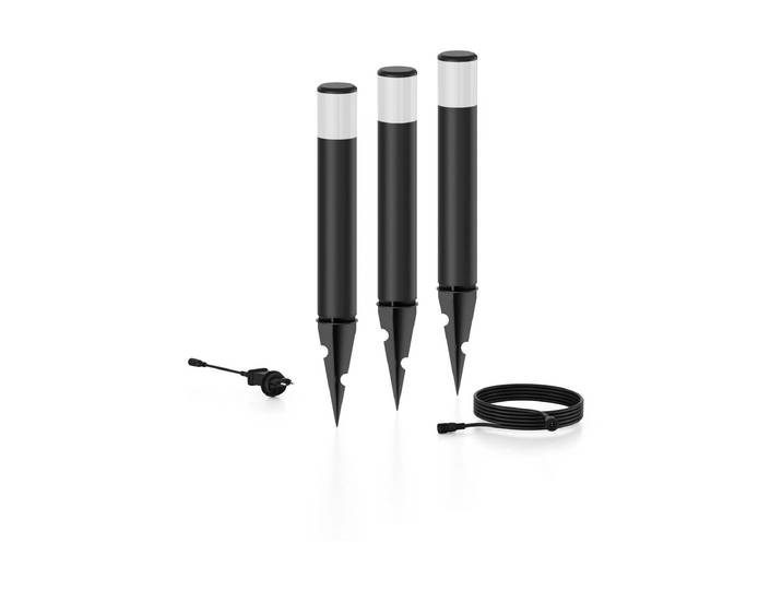 PHILIPS Gartenleuchte Niedervolt Purex CH 3 x 1.5W 2700 K, schwarz , schwarz, 3, H: 53cm, Leuchten, Gartenleuchte