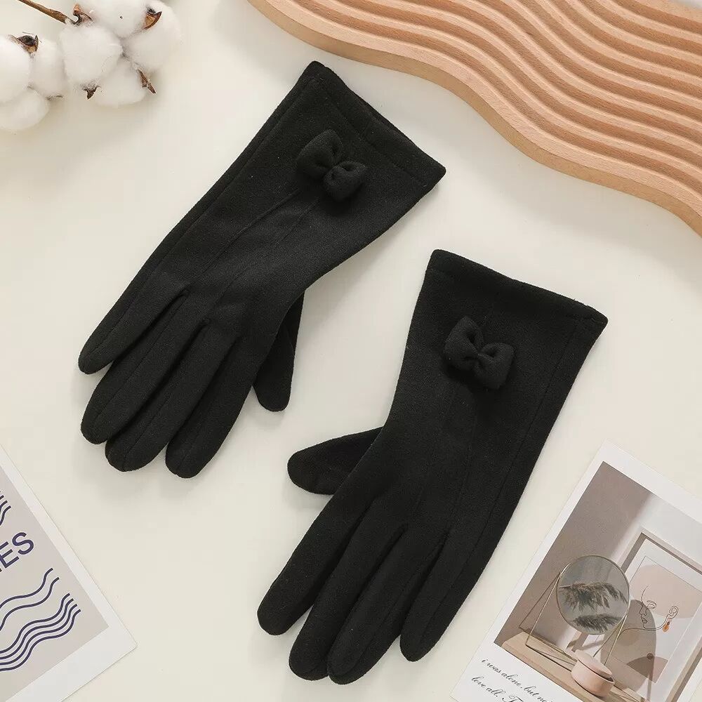 INF Touchscreen-Handschuhe mit Schleife - Fleecegefütterte Winterhandschuhe