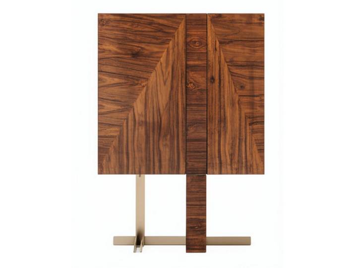 Xlmoebel Wohnwand Elegante braune Vitrine im modernen, minimalistischen Design, Made in Europa