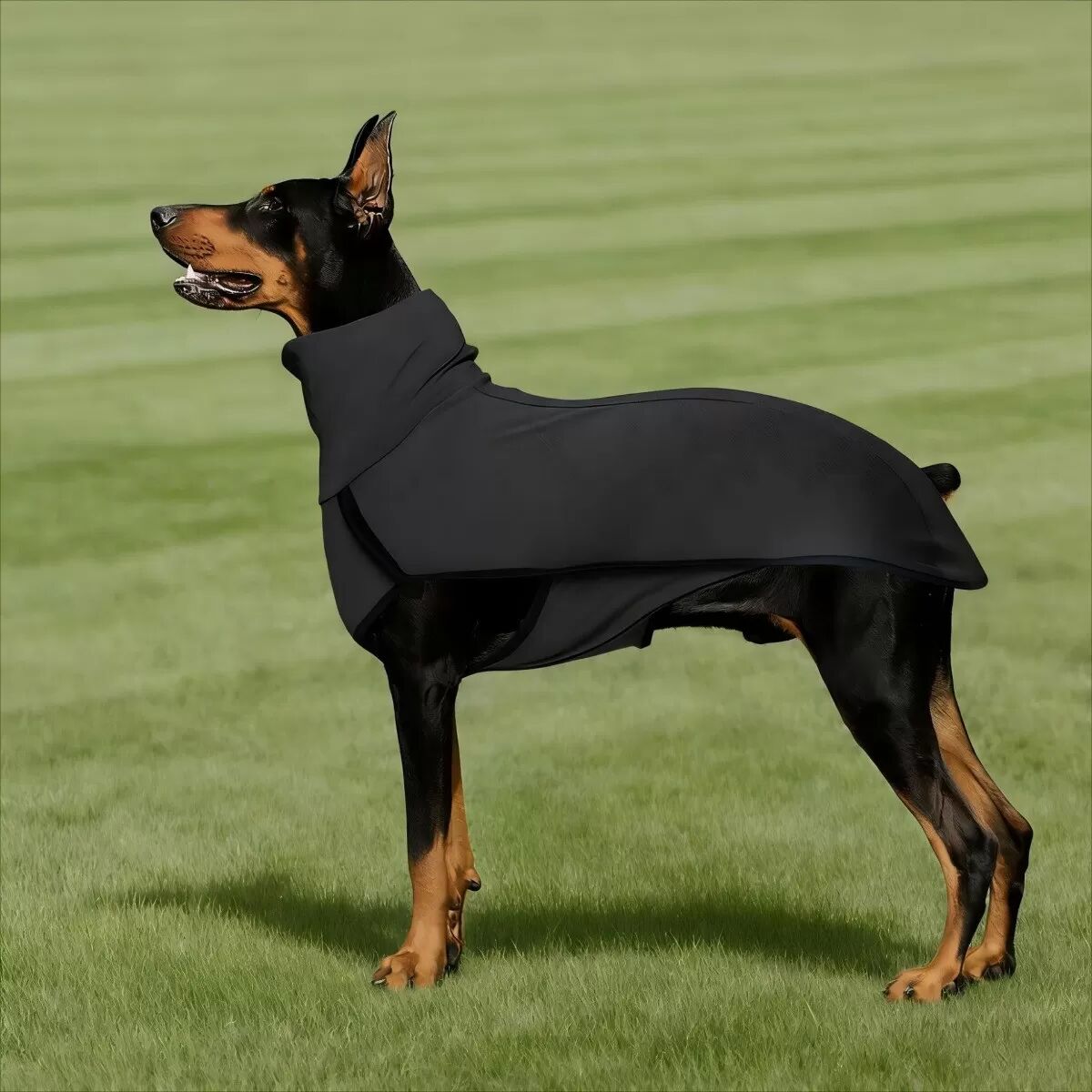 INF Warmes Hunde-Halsband-Weste in Uni – Bequeme Kleidung für Zuhause Schwarz 3XL