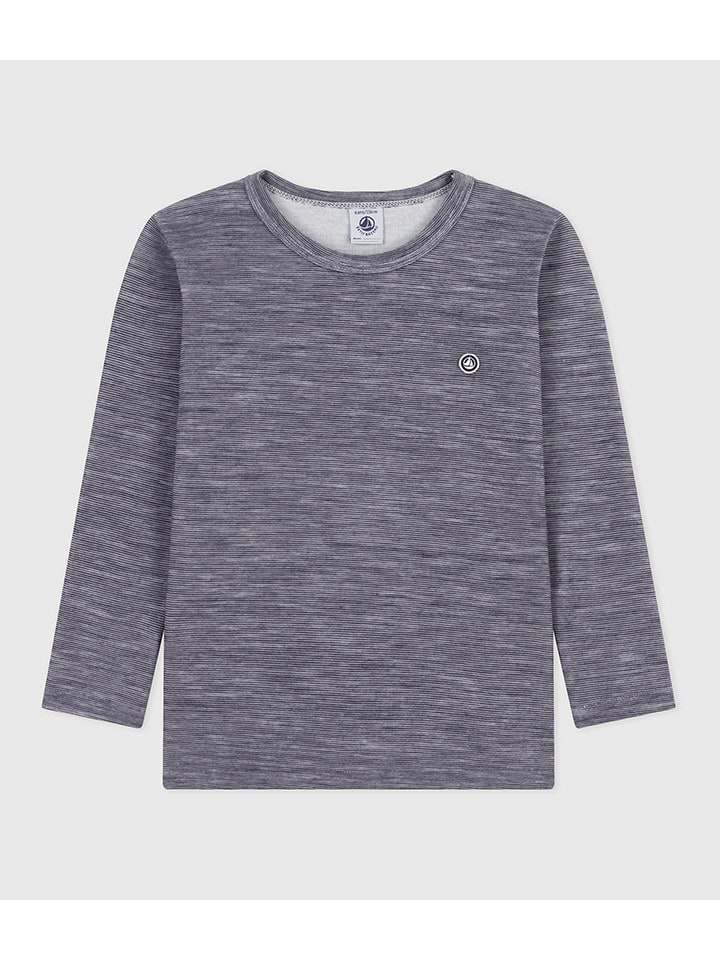 PETIT BATEAU Longsleeve in Anthrazit - 140