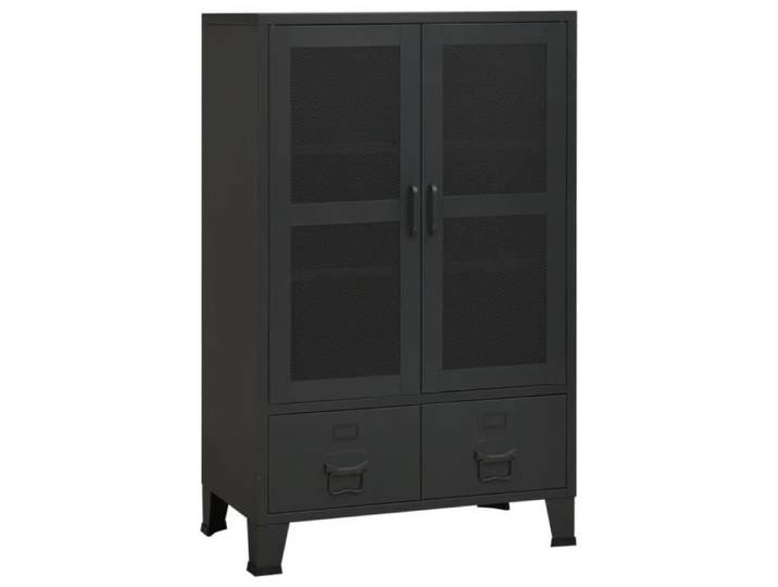 Haute qualité - Armoire de rangement industrielle Noir 70x40x115 cm Métal FR4373