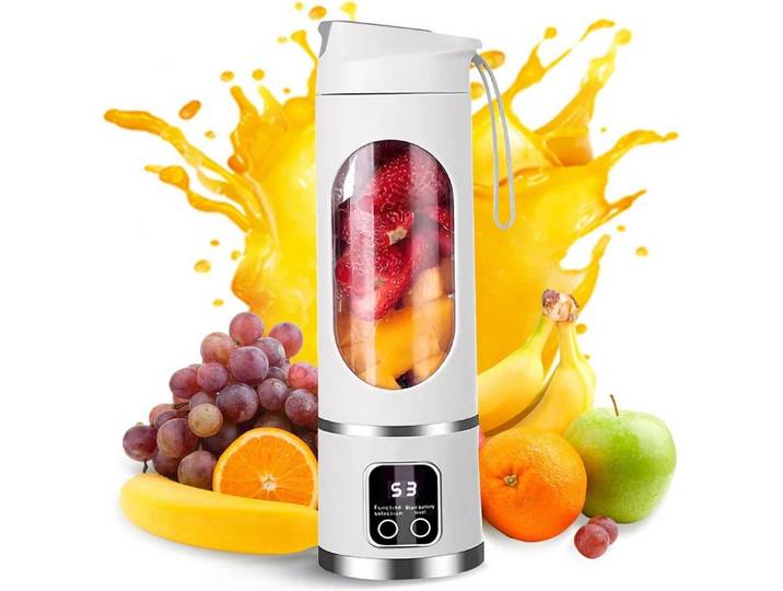 FELIXLEO Akku-Smoothie-Maker Tragbarer Smoothie Maker 12 Klingen 450ml USB-C Akku 12000 RPM
