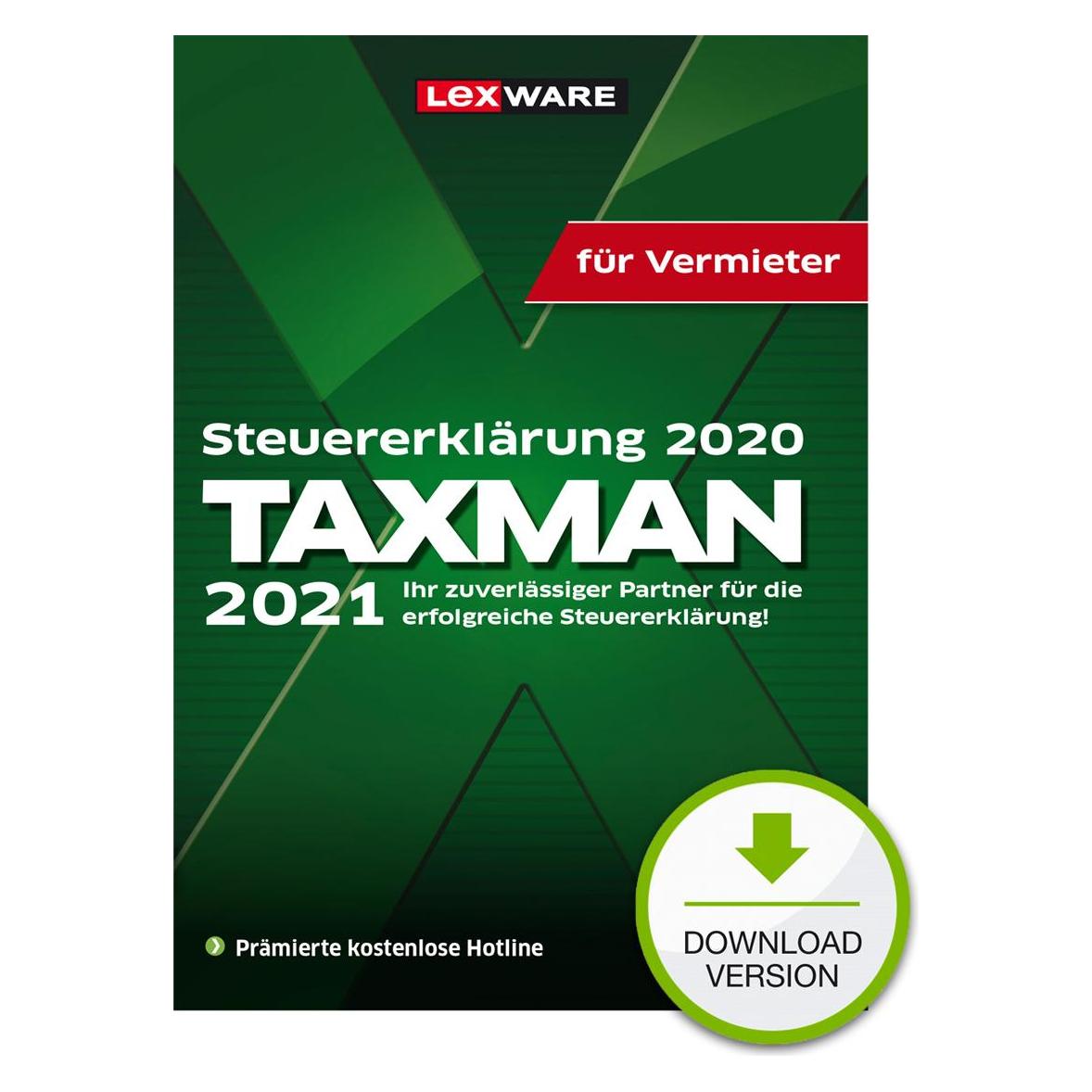 Lexware TAXMAN 2021 für Vermieter Download (1 User, 12 Monate) (06860-2012)