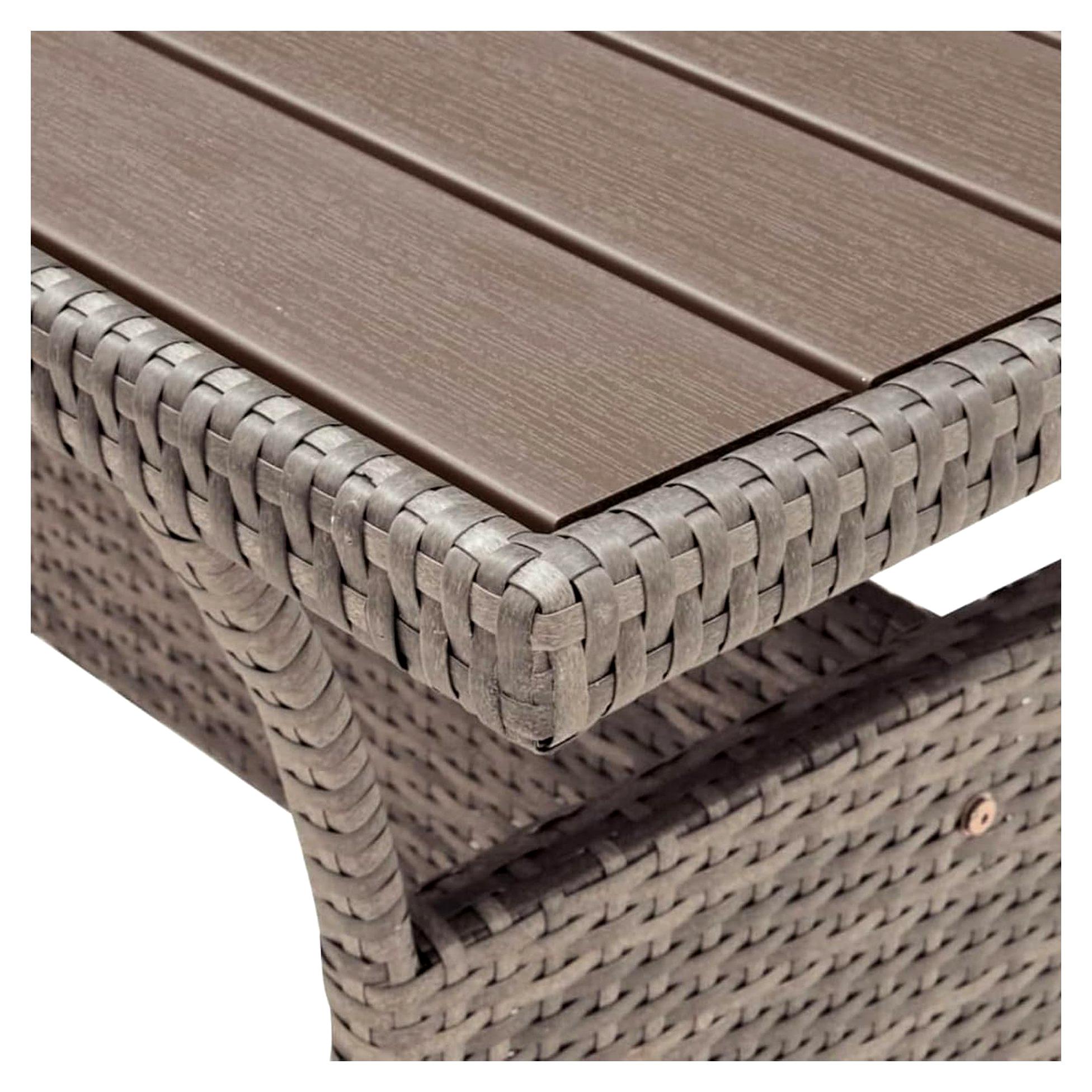 Gartentisch Grau 120x70x66 cm Poly Rattan Gartenmöbel