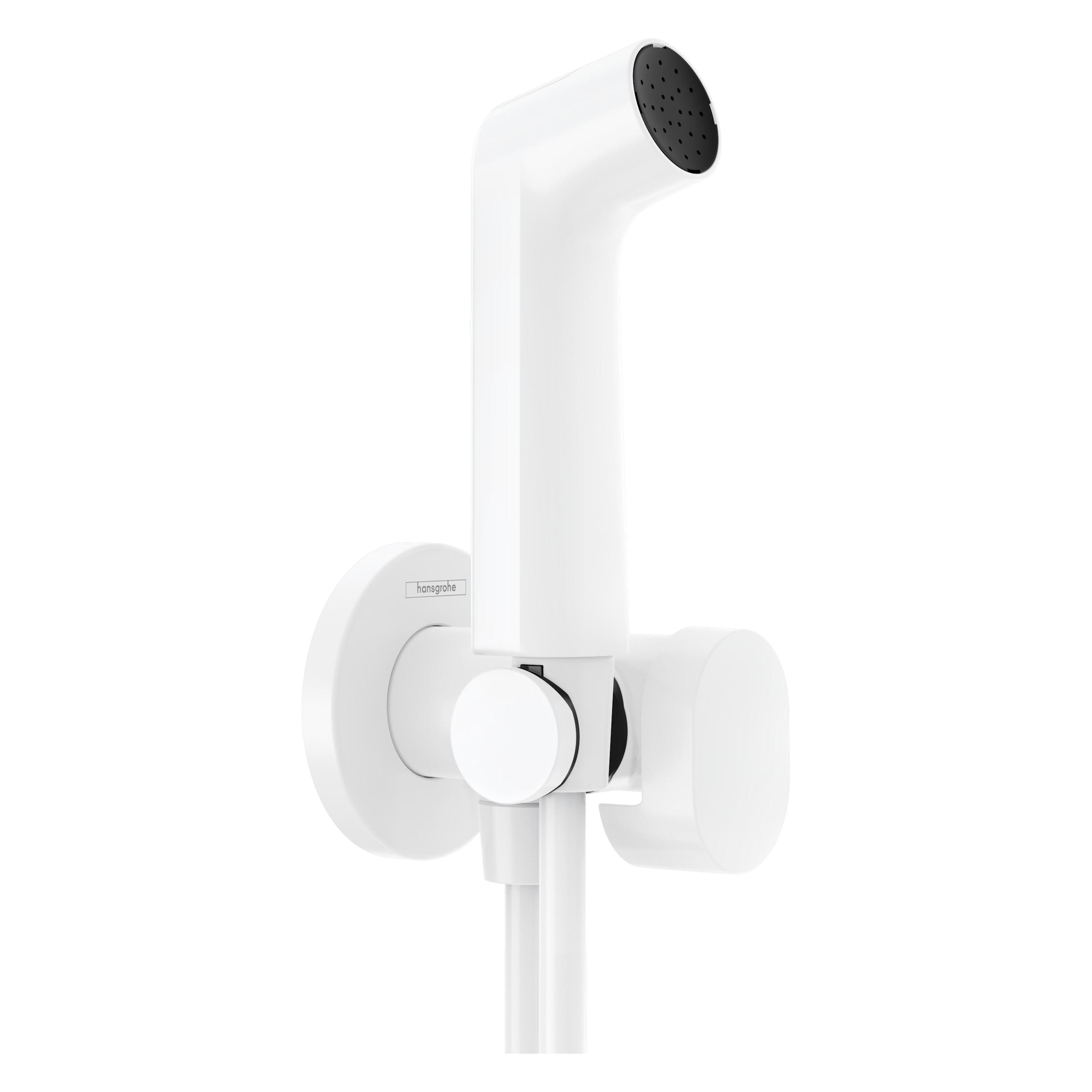 hansgrohe Bidette S Handbrause, 1jet, für Kaltwasser, mit Brausehalterung, rundes Design, EcoSmart+ (29230700)