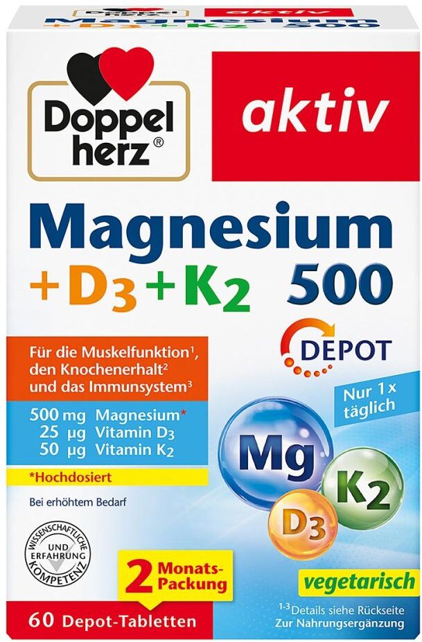 Doppelherz Magnesium 500+D3+K2 Depot Tabletten