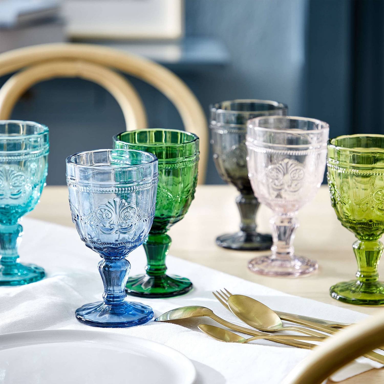 home24 Wijnglas VICTORIAN set van 6 transparant