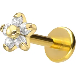 Titan Labret mit Push Fit BLUME MIT 5 KRISTALLEN