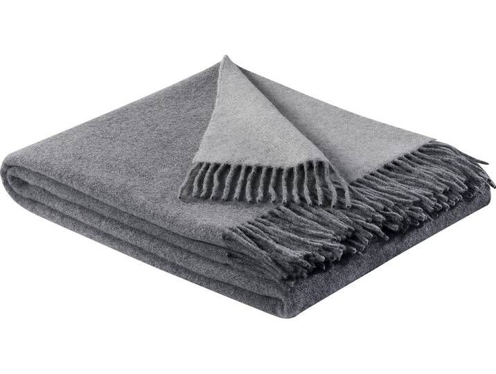 Wohndecke BIEDERLACK Soft Impression im Doubleface-Look , bunt (grau, silberfarben), B:150cm L:200cm, Baumwolle, Kaschmir, Wohndecken, Wohndecke, Baumwolle-Kaschmir-Mix
