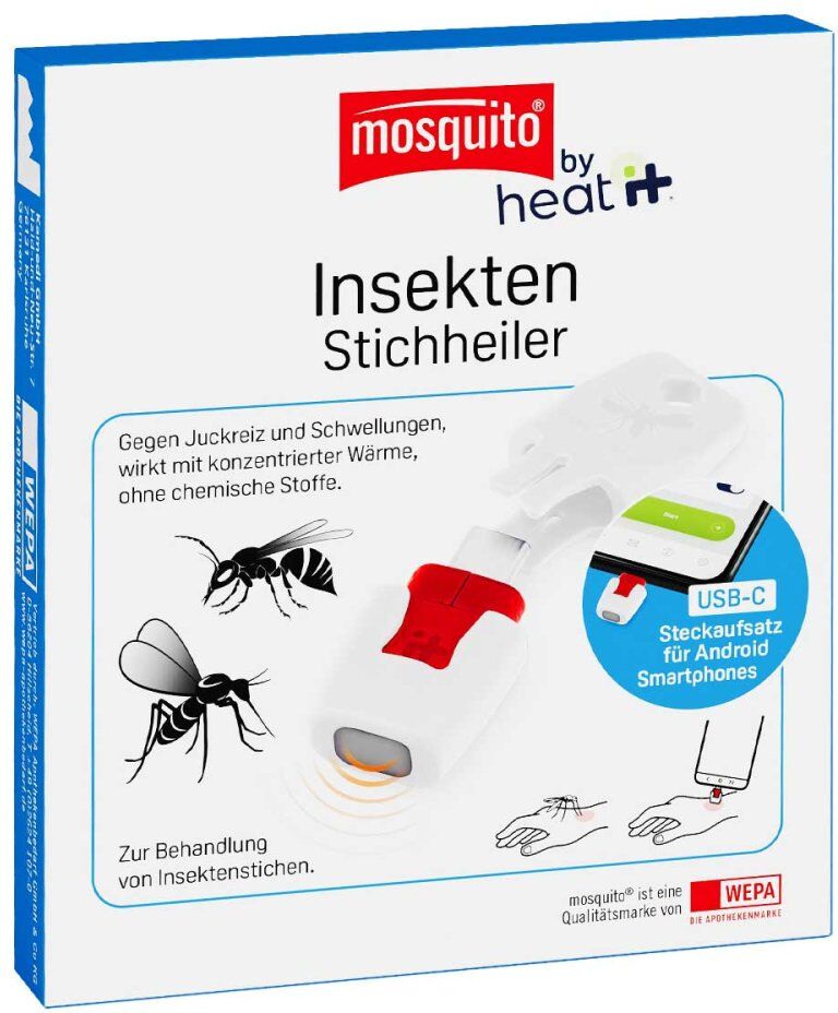 mosquito by heat it Insekten-Stichheiler mit USB C Anschluss