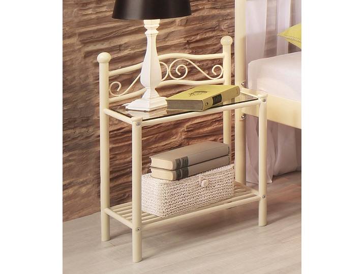 Nachtkonsole HOME AFFAIRE, beige (cremeweiß), B:43cm H:63cm T:31cm, Metall, Sideboards, Nachtkonsole