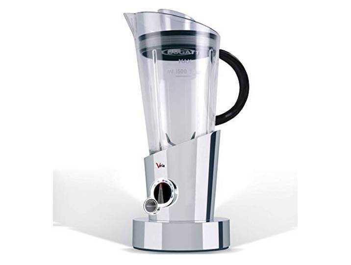 BUGATTI\, Vela Evolution\, Mixeur Électrique pour Milk-shakes et Smoothies\, Fonction Broyeur à Glace Incluse\, 4 Vitesses\, Capacité 1\,5 Litre\, 500 W\, Design Innovant\, Couleur Chrome