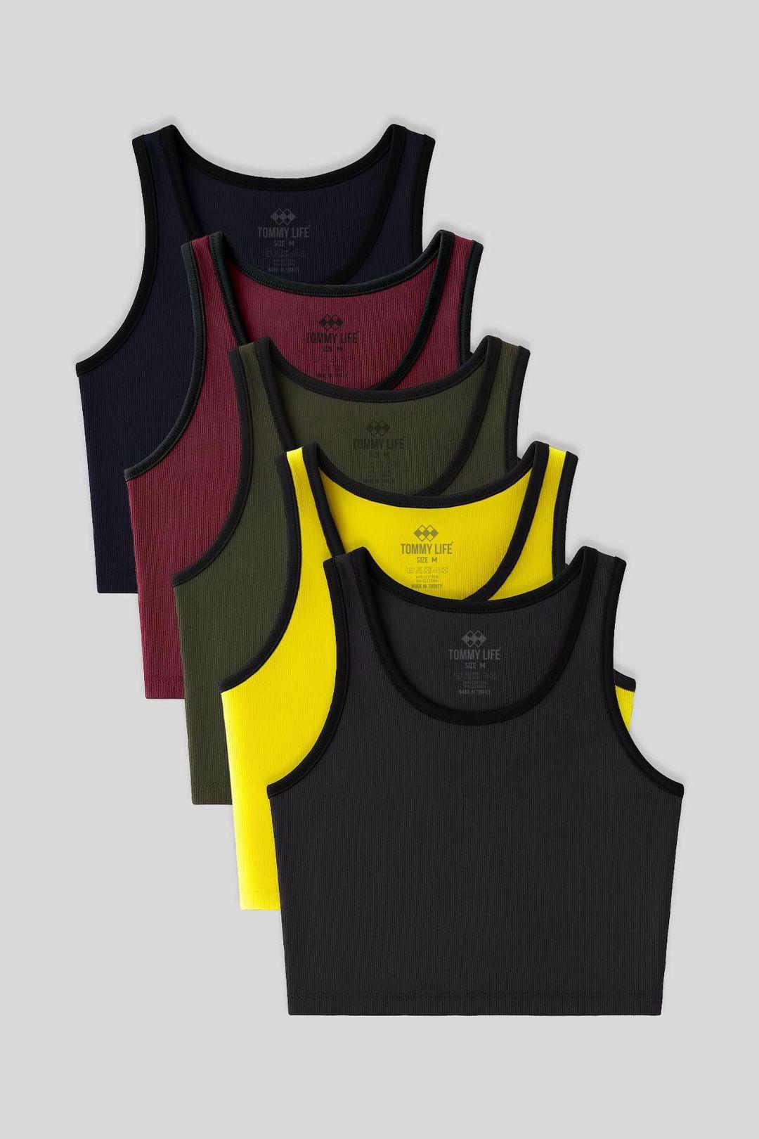 Geribbelde Katoenmix Mouwloze Crop Top