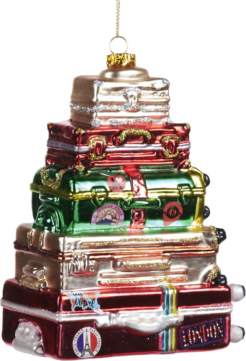 Goodwill Kerstbal Stapel Reisbagage Hoogte: 15 cm