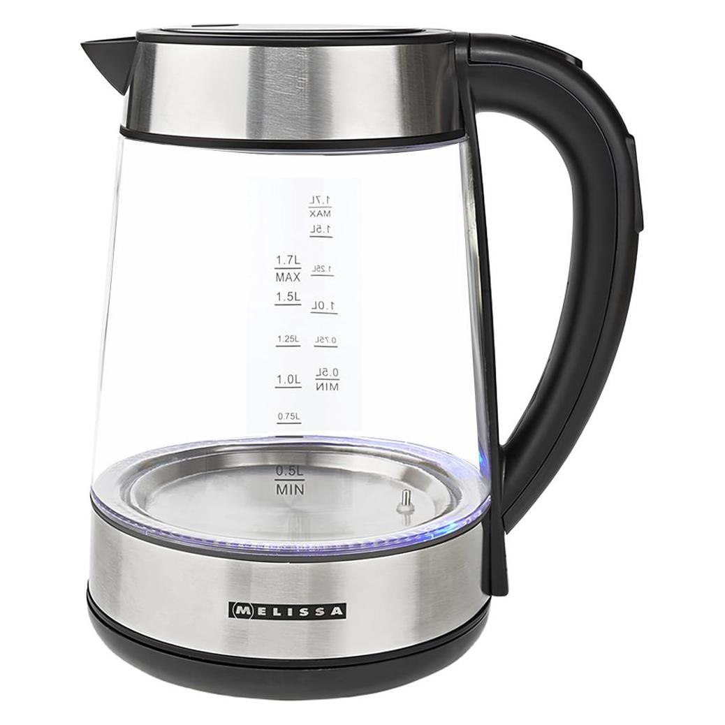 Melissa Digitaler Wasserkocher | 1,7 l | 2200 W | Glas | 50/70/80/90/100 °C Voreinstellungen | 360° (1.70 l) (16130311)