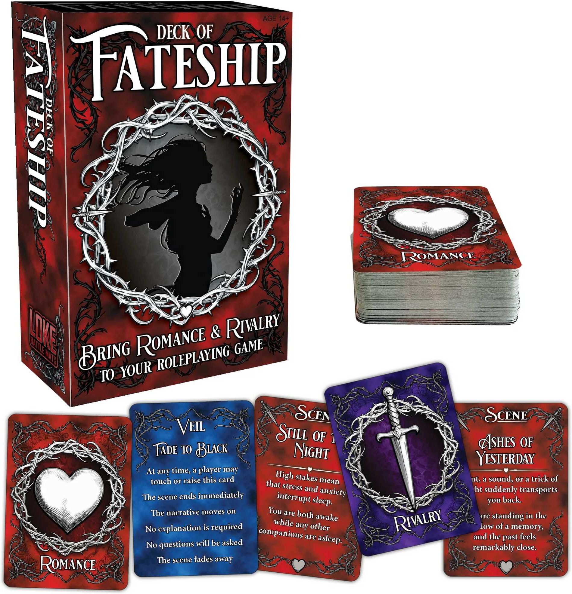 Loke Battlemats Deck of Fateships for Tabletop Roleplaying Games, 100-card prompt deck, Suitable for Dungeons & Dragons and other systems