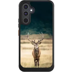 Nivocase Hülle für Samsung Galaxy A54 5G Handyhülle NIVOcore Case Schwarz Hirsch Wald Wiese (Samsung Galaxy A54 5G), Smartphone Hülle, Schwarz