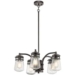 Elstead Lighting, Kronleuchter, Lyndon Aussen-Kronleuchter E27 5-fach Architektonische Bronze IP44 (61.10 cm)