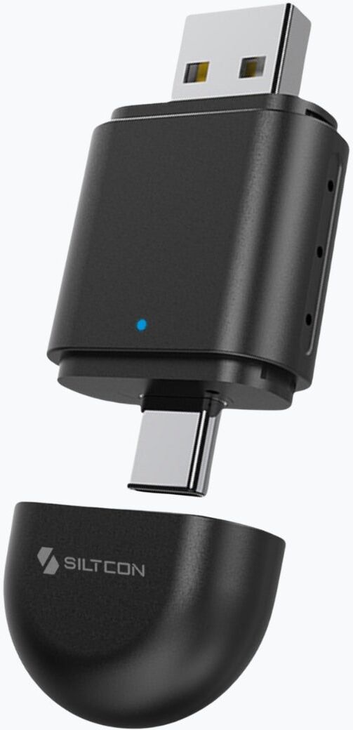 Siltcon® 2-in-1 Geschikt voor Carplay Dongle - Geschikt voor Android Auto Dongle - USB A - USB-C - Zwart - 2026 Model