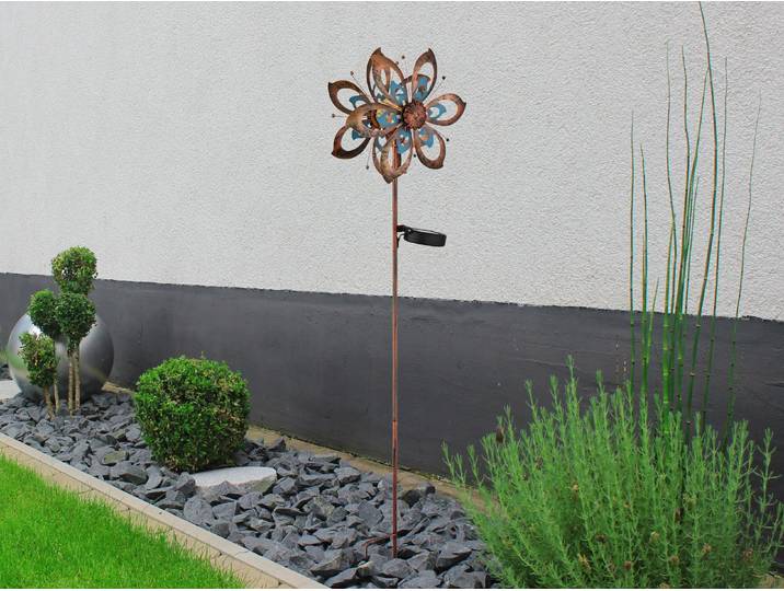 GLOBO 36571 Solarleuchte Metall goldfarben antik, LED