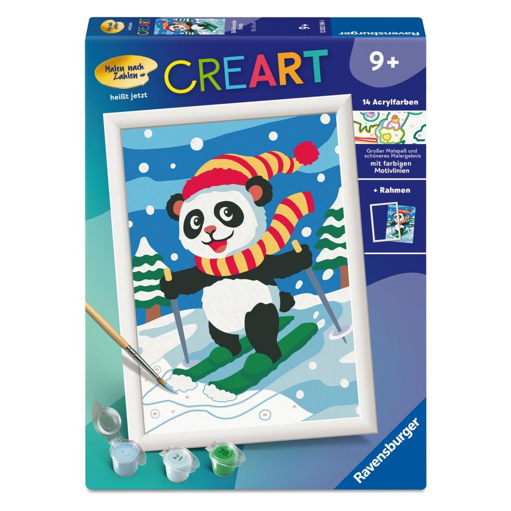 Ravensburger CreArt, Malen nach Zahlen Kinder - Skifahrender Panda (4005555231844-4005555231844)