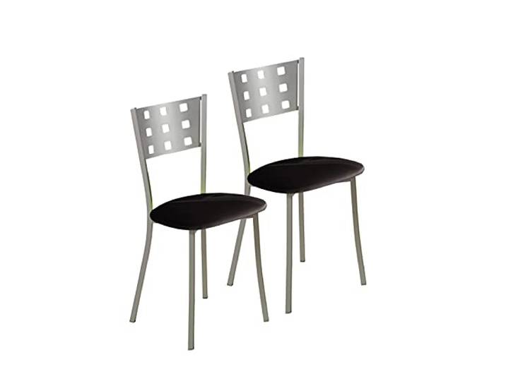 ASTIMESA SCMCNE Zwei Küchenstühle, Metall, schwarz, Sitzhöhe 45 cm