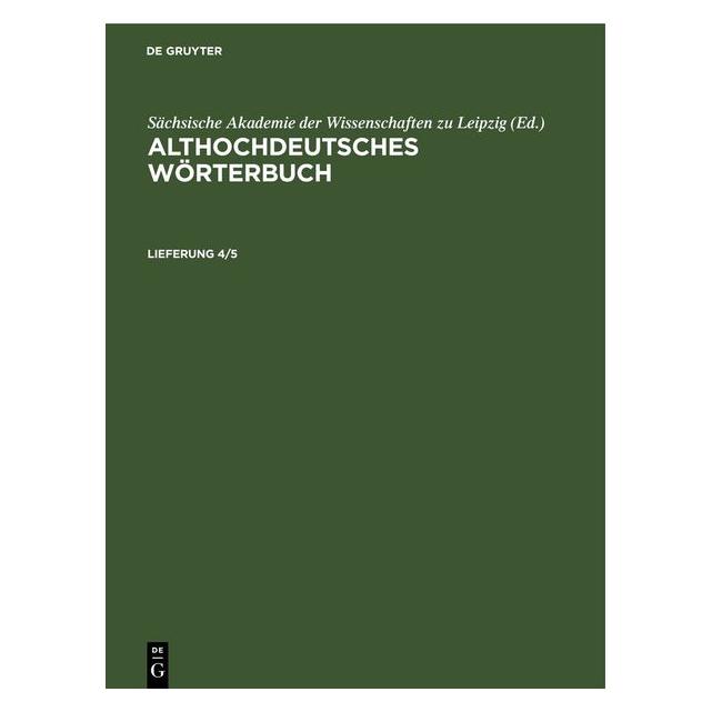 De Gruyter Althochdeutsches Wörterbuch. Lieferung (Deutsch, Hardcover) (67790461)