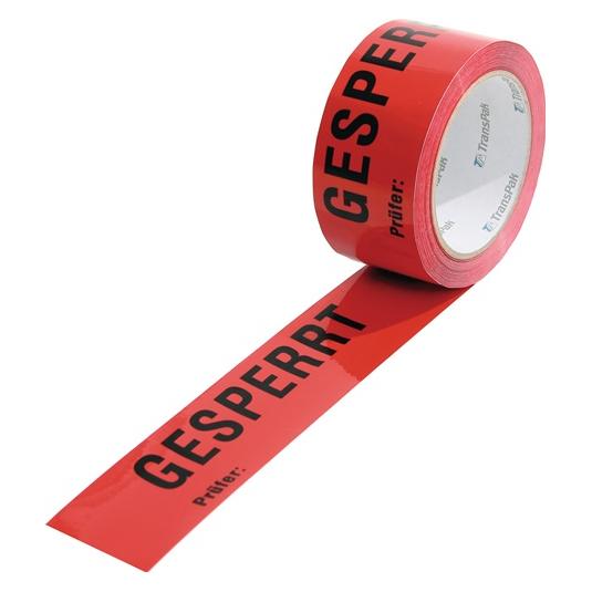 Transpak Warnklebeband PP Gesperrt Länge 66 m, Breite 50 mm rot (50 mm) (5570008)