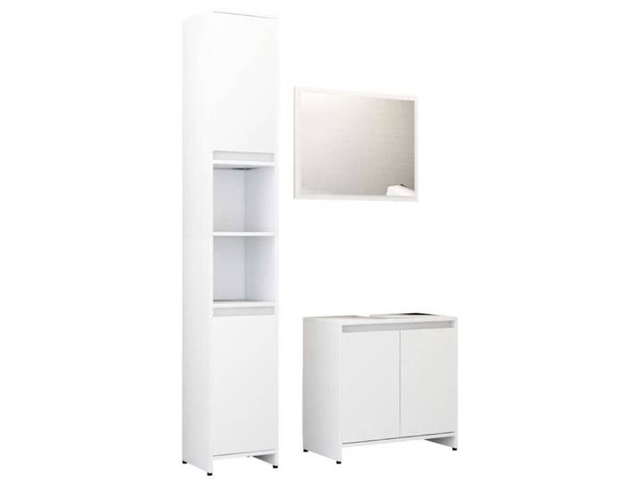 Ensemble de meubles de bain 3 pièces élégant - - bois d'ingénierie - blanc - robuste 533kzb14m