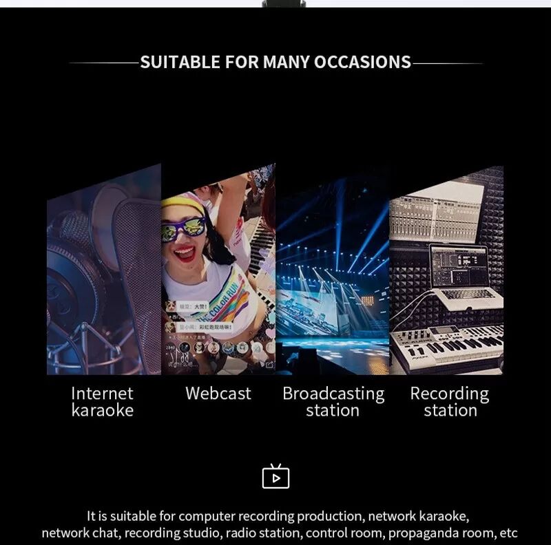 INF BM-86A USB Kondensator Mikrofon Set - Studioaufnahme & Streaming Mikrofon