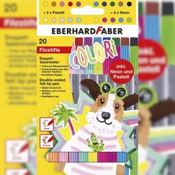 Eberhard Faber 550020 Doppelfasermaler Colori - 20er Kartonetui, sortiert