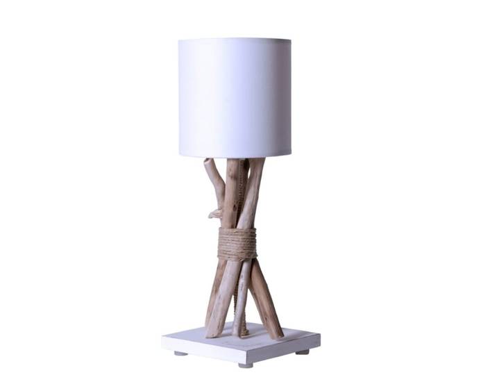Lampe de chevet en bois blanc