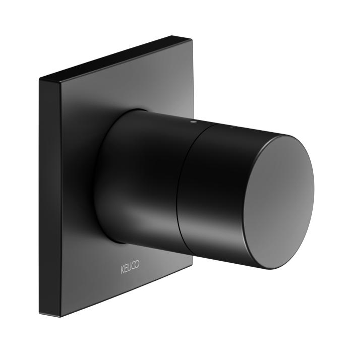 Keuco IXMO Pure Fertigmontageset 59541370002 schwarz matt, UP-Absperrventil, eckig, für 1 Verbraucher