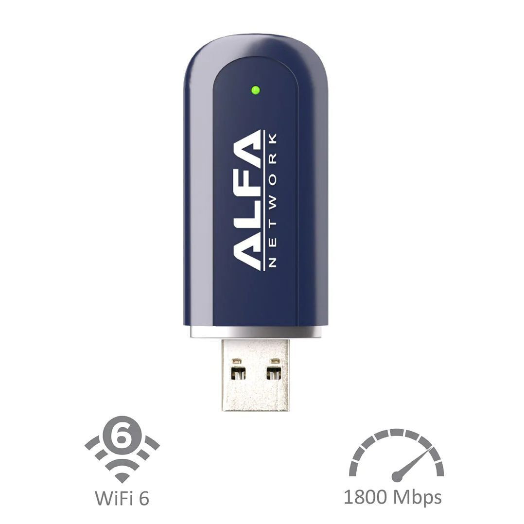 ALFA Network WiFi 6 2x2 MIMO Dual-band USB draadloze netwerkadapter voor PC en laptop
