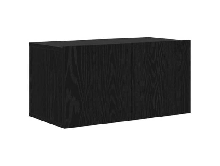 KUPTYERFG TV Board Wandmontiert Schwarz 60x30x30 cm Holzwerkstoff Schwebendes Hängeboard mit 2 Türen für Wohnzimmer & Schlafzimmer, schafft Platz am Boden und sorgt für Ordnung.