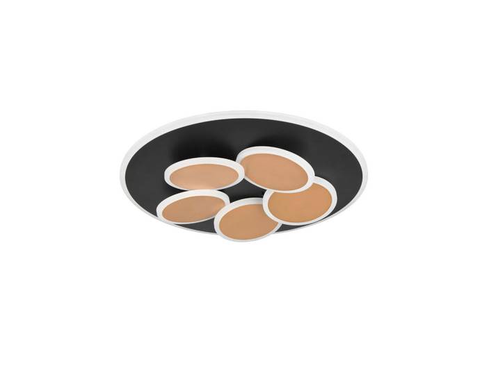 Trio Leuchten Led-Deckenleuchte Mandala, Schwarz, Goldfarben, Metall, 7.5 cm, Farben fixierbar, Lampen & Leuchten, LED Beleuchtung, LED-Deckenleuchten