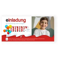 Einladungskarte Einschulung: Schokoladentafel mit Foto in Weiß