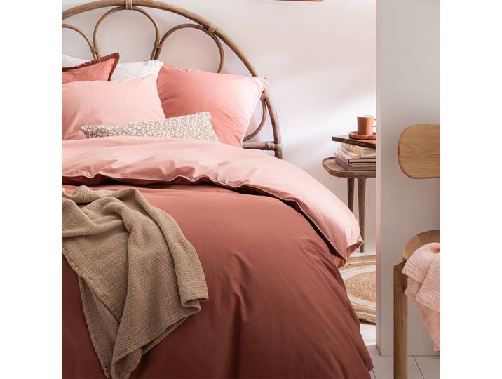 Parure de lit en coton rose 140x200cm