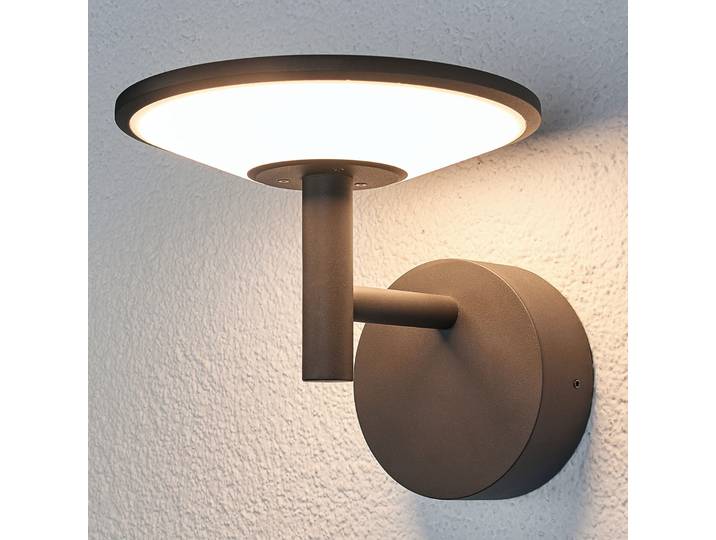 Fenia LED d’extérieurApplique Murale Anthracite - Lucande - Terrasse - Moderne - Aluminium - À ampoule unique