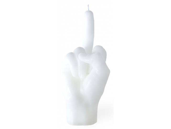 Kerze F*ck you Weiss