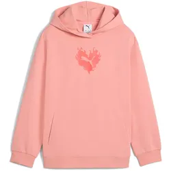 PUMA Flaming Love French Terry Hoodie Mädchen 18 - pink fruit 164
